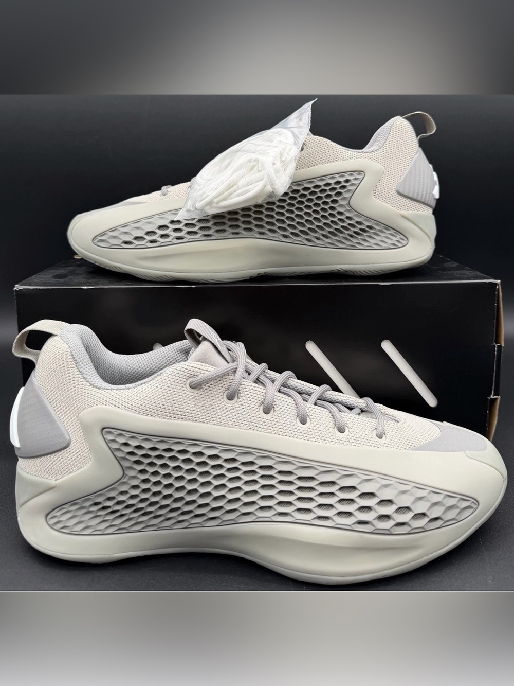 New Adidas Men's Anthony Edwards AE 1 Metallic Grey JS1775 Basketball